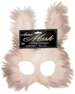 Bunny Half Mask White Rabbit Animal Fancy Dress Up Halloween Costume Accessory - Picture 1 of 1