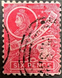 Australia - NSW - QV - 1888 6d carmín - Perf 11x12 - SG 256 - ULH - Imagen 1 de 2