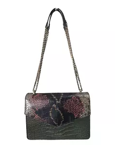 Ted Baker Gemmeh Schultertasche Crossbody Covert Schlangenleder Print Grün Leder - Bild 1 von 19