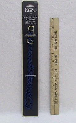  Botas y Barkley Pequeño Collar de Perro Azul Real Trenzado Cuello Pequeño Talla 10.5 - 14.5" Foto 1 de 2