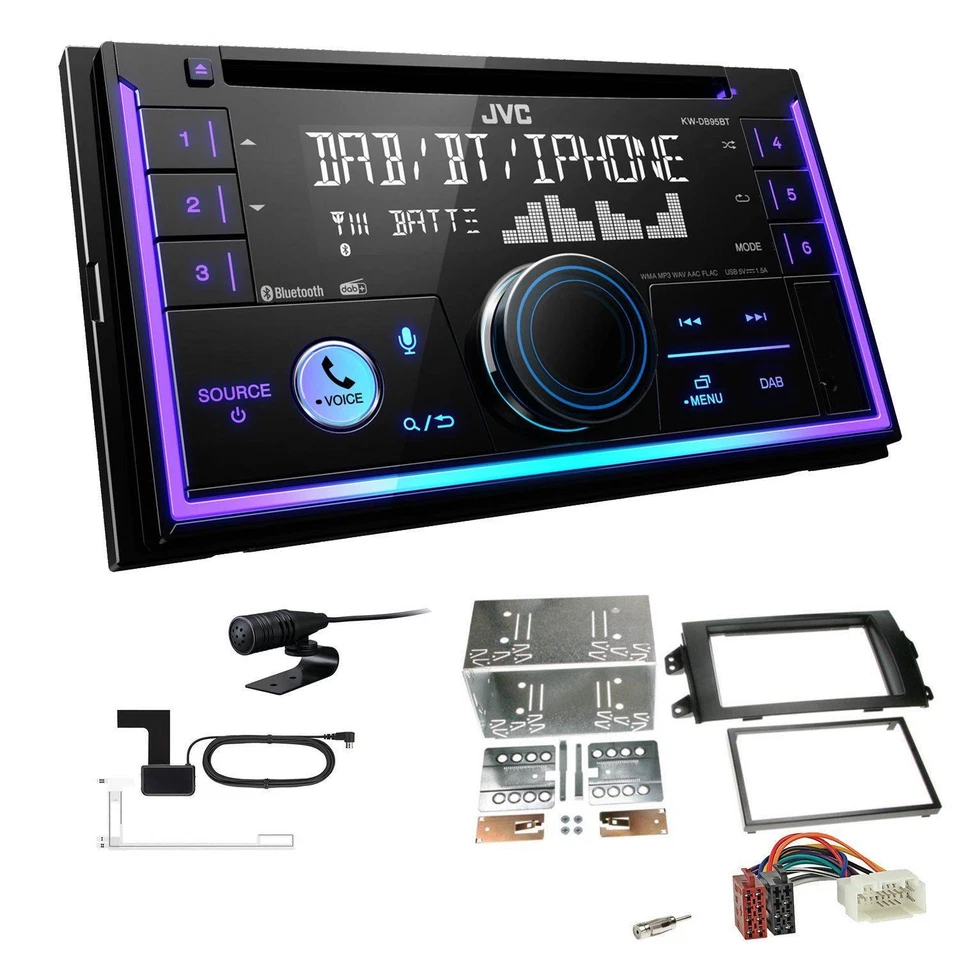 JVC KW-DB95BT Autoradio Bluetooth DAB für Suzuki SX4 ab 2006 schwarz