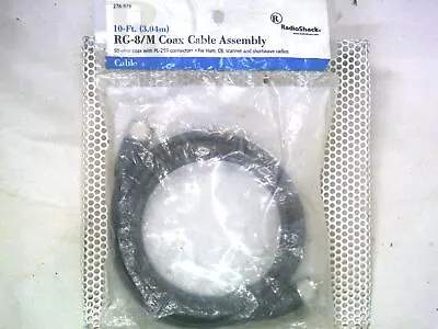 Radio Shack 10' PL-259 HAM CB Scanner 52 Ohm RG 8/M RF Coax Cable USA Made - Image 1 of 2
