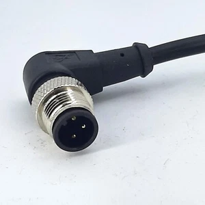 CABLE INDUSTRIAL M12, 3 POS, MACHO, EN ÁNGULO, CÓDIGO A, CHAQUETA PVC NEGRA, 2 MTR - Imagen 1 de 2