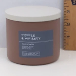 Bath & Body Works Candle Coffee & Whiskey Vanilla White Barn 3 Wick - Picture 1 of 5