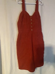 BNWT JAPNA XS LINEN BLEND ORANGE DRESS - Picture 1 of 9
