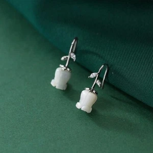 Ohrhänger Maiglöckchen Silber 925 Perlmutt Ohrringe Damen Mädchen Blumen - Bild 1 von 2