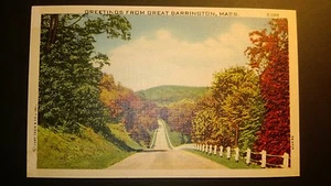 OLD Vintage 1930s,Postcard MASSACHUSETTS,GREAT BARRINGTON - Picture 1 of 2