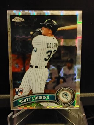 Scott Cousins RC 2011 Topps Chrome X-Fractor #187 - Florida Marlins - A - Image 1 of 2