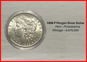 1896-P Morgan Silver Dollar **Philadelphia** - UNCIRCULATED - GREAT LUSTER - Picture 1 of 3