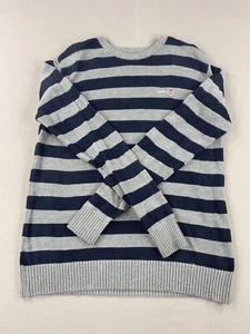 Suéter vintage Pepe Jeans para hombre L grande azul gris a rayas cuello redondo manga larga - Imagen 1 de 16