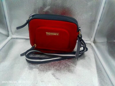 Tommy Hilfiger Red Crossbody Bag. Two Zippered Interiors. New with Tag. - Image 1 of 4