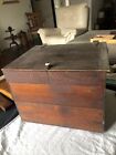 Vintage Handmade Wooden Tool Box Storage Chest With Tray Insert 16-1/2? X 13?