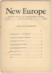 WW2 Issue - New Europe - Monthly Review of International Affairs. July 1941 - Imagen 1 de 1