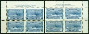 CANADA 1942 -1$ WAR ISSUE PLATE BLOCKS - VF** - Bild 1 von 1