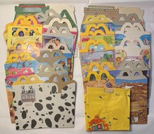 SET McDONALD'S Happy Meal Carton FOOD TOYS 1980's McDonalds Bag