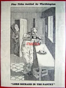 WORTHINGTON PALE ALE Bier (Lord Richard) Werbung: Original Kleindruck 1927 AD - Bild 1 von 1
