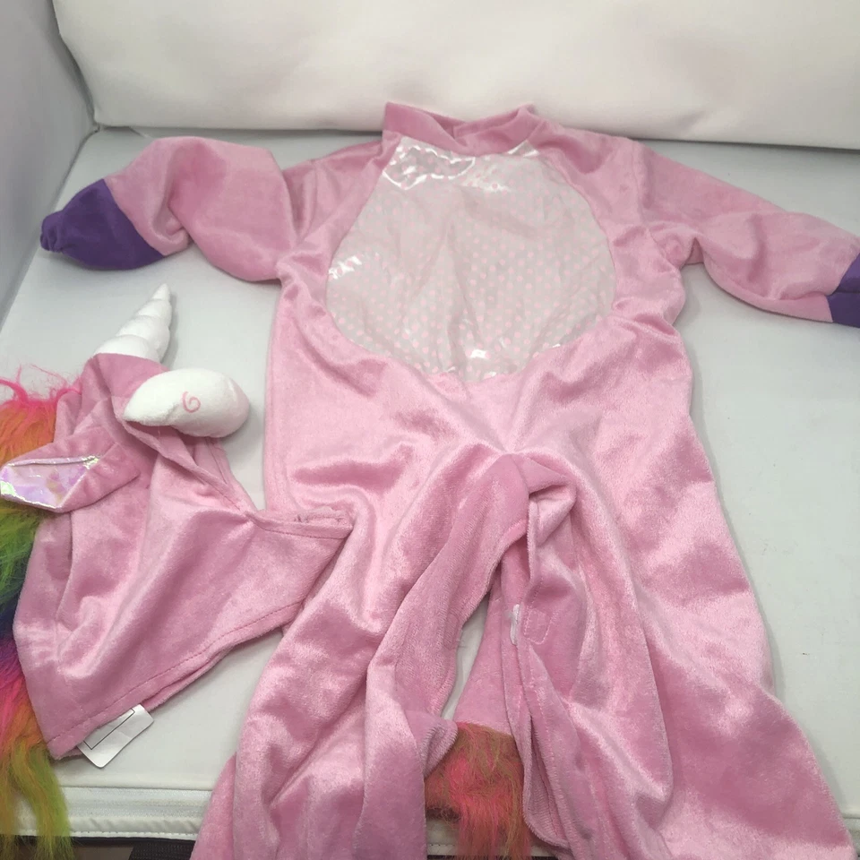 Disfraz Unicornio 12-18M Bebé Con Capucha Halloween Rosa Rubíes Vestir Fantasía Foto 1 de 4