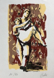 Jean-Yves Madec — Couple — lithographie originale signée et numérotée 10/40. - Picture 1 of 3