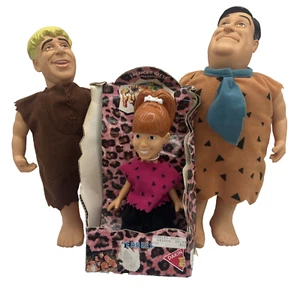 Lote de muñecas de peluche de vinilo Dakin de la película de Los Picapiedra Fred Flintstone Barney Pebbles - Imagen 1 de 23