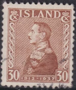 ISLAND SC# 200 GEBRAUCHT - 30a BRAUN - KÖNIG CHRISTIAN X - Bild 1 von 1