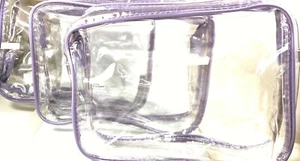 Clear Waterproof Cosmetic Toiletry PVC Organizer Zip Travel Bag 6 PCS *PLS READ - Picture 1 of 3