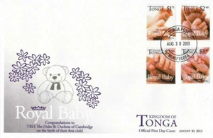 [SJ] Tonga Royal Baby Prince George Alexander Louis 2013 Teddy Bear Toy (FDC) - Picture 1 of 5