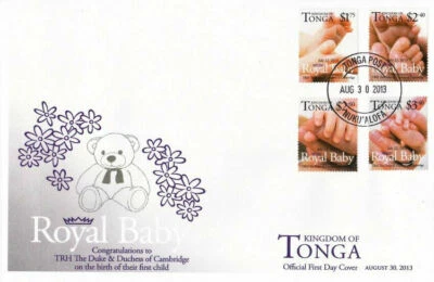 [SJ] Tonga Royal Baby Prince George Alexander Louis 2013 Teddy Bear Toy (FDC) - Image 1 of 4