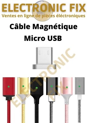 ELECTRONICFIX Câble Magnétique Micro USB Aimanté Charge Rapide Android Téléphone Tablette