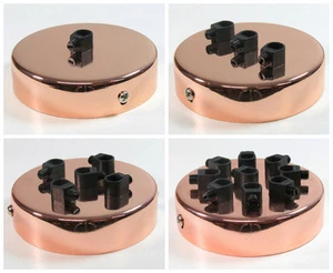 COLGANTE DE SALIDA MULTIPUNTO TECHO ROSA CON EMPUÑADURAS DE CABLE | Cobre Cromo - Imagen 1 de 18