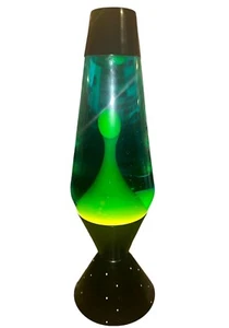 Vintage Lava Lite Lamp Black Starlight Base Green 16.5" 1990 Very Good - Photo 1 sur 12