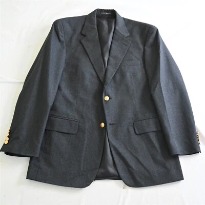 Savile Row 40R Gray Flannel 100% Wool Blazer Sport Coat Suit Jacket - Image 1 of 4