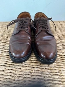 Alden X JCrew Plain Toe Blucher Shoes Men’s 9 B/D Brown Leather - Picture 1 of 9