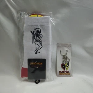 OFFICIAL Deadpool Wolverine Friendship Socks Movie Dave & Busters keychain New - Picture 1 of 1