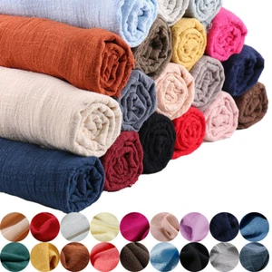 Natural Multicolor Linen Cotton Fabric Ecofriendly Organic Flax Cambric Material - Picture 1 of 22
