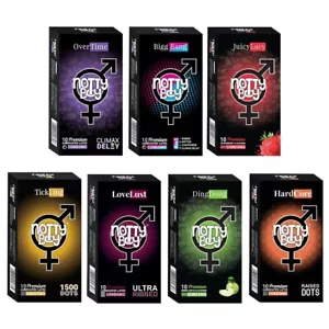 NOTTY BOY Combo Pack Condom For Men - 1500 Dots, Climax Delay, Extra Time - Picture 1 of 7