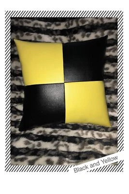 Cushion Cover Leather Pillow Throw Hair Decorative Genuine Decor Rug Black 9 - Image 1 of 3