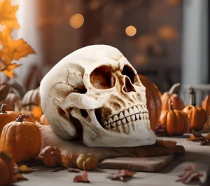Réplica de calavera humana tamaño real modelo de resina decoración estatua de Halloween impermeable - Imagen 1 de 17