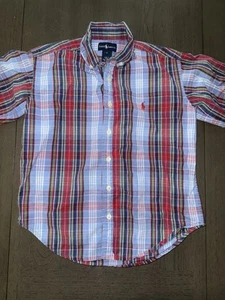 Ralph Lauren Button Down Shirt Madras Plaid Colorful Boys Small S - Picture 1 of 4