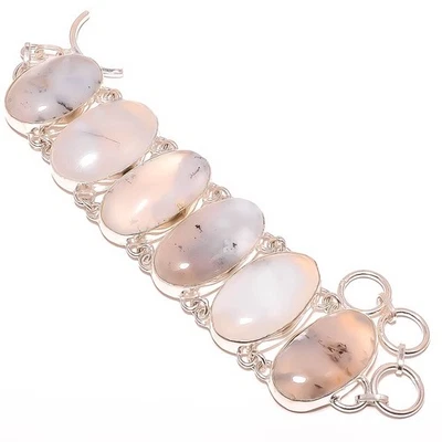 Pulsera tenis joyería enchapada en plata ópalo dendrítico 7-7,99" TB7511-374 Foto 1 de 3