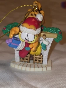 Vintage Garfield Fireplace Stocking Santa Christmas Tree Ornament - Picture 1 of 6