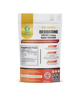 Berberine Extract Capsules 15,000mg | 25:1 High Strength | Vegan Capsules - Picture 1 of 1