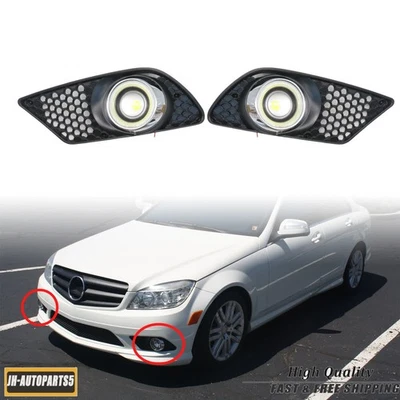 LED Bumper Fog Lights FIT  2007-2013 Mercedes Benz C230 C300 C350 2008-2011 W204 — 第 1/4 张图片