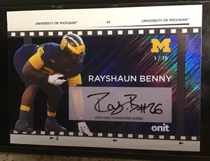 2025 Michigan Wolverines ONIT Athlete Rayshaun Benny FILM Signature Auto 1/15 - Bild 1 von 2