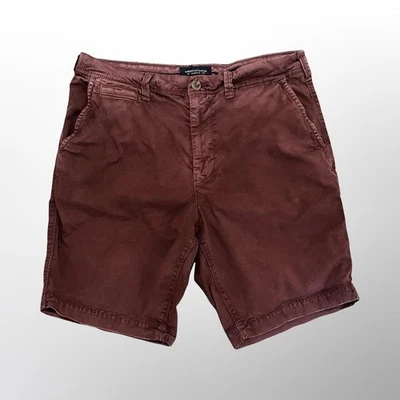 American Eagle Outfitters Chino Shorts Maroon Casual - Men's 33 Inseam 9.5" - Image 1 of 4