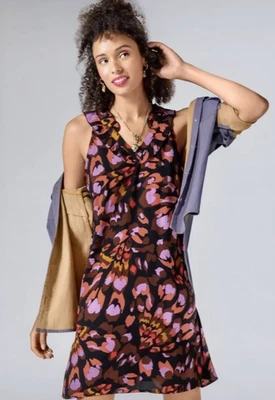 CABI $142 Monarch бабочка крыло печать v-образным вырезом оборки 4454 Shift платье размер маленький - Изображение 1 из 4