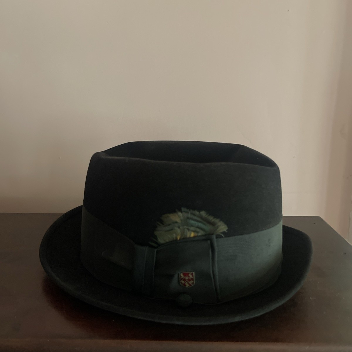 Black Fedora/Trilby Vintage Hats for Men 6 3/4 Size for sale Black Fedora/Trilby Vintage Hats for Men 6 3/4 Size for sale