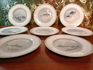 ROSENTHAL Selb Bavaria KUNSTABTEILUNG, 8 edle Fischteller Ø 26cm - Picture 1 of 12
