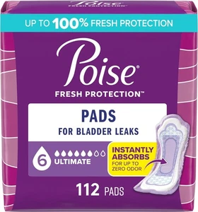 Poise 6 Drop - Incontinence Pads & Postpartum Incontinence Pads 112 Count - Picture 1 of 3