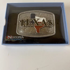 Hebilla de cinturón Texas, Nocona, Western, plateado, nuevo - Imagen 1 de 4