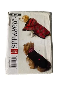 Butterick/See & Sew Hundemantel Muster B5126 Größe XS-L UNGESCHNITTEN - Bild 1 von 4